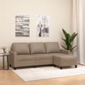 Miniatyrbillede 2 af 7: vidaXL 3-personers sofa med fodskammel 180 cm kunstlæder cappuccino