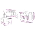 Miniatyrbillede 9 af 9: vidaXL sofasæt 3 dele med hynder stof gråbrun