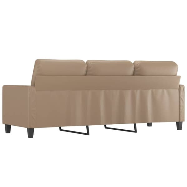 vidaXL 3-sitssoffa cappuccino 180 cm konstläder