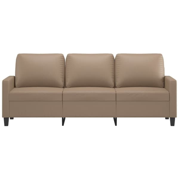 vidaXL 3-sitssoffa cappuccino 180 cm konstläder