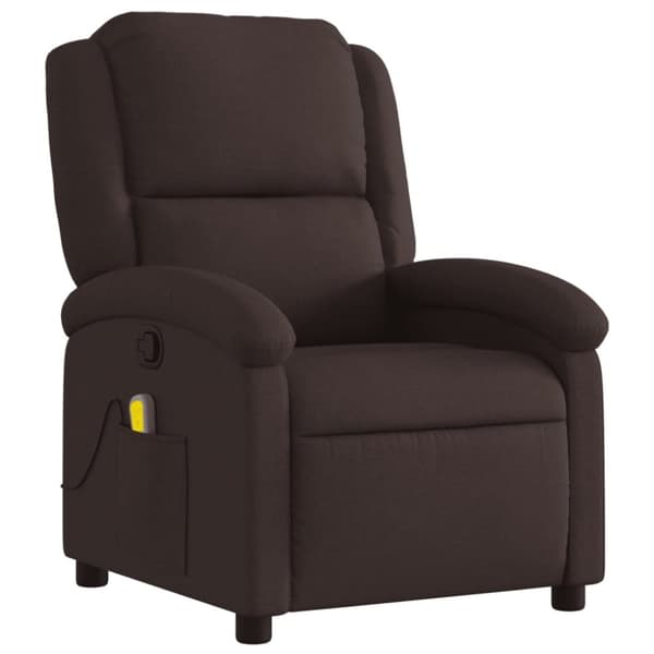 vidaXL Massagefåtölj mörkbrun tyg