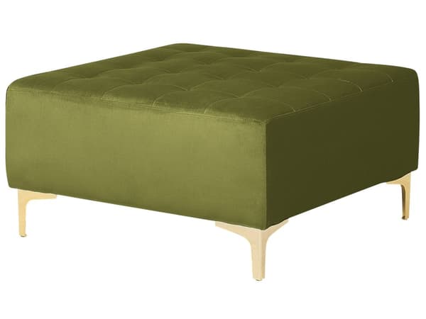 Hörnsoffa Bädd Grön Sammet Tuftad Tyg Modern L-formad Modulär 5 Sits med Ottoman Höger Hand Schäslong