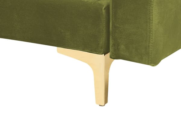 Hörnsoffa Bädd Grön Sammet Tuftad Tyg Modern L-formad Modulär 5 Sits med Ottoman Höger Hand Schäslong