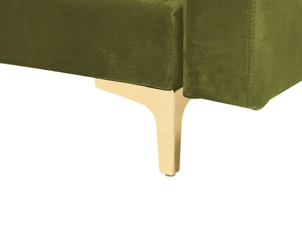 Hörnsoffa Bädd Grön Sammet Tuftad Tyg Modern L-formad Modulär 4 Sits Höger Hand Schäslong