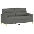 Miniatyrbillede 3 af 8: vidaXL 2-personers sofa med pyntepuder 140 cm stof mørkegrå