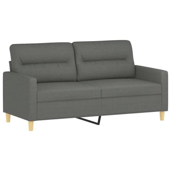vidaXL 2-personers sofa med pyntepuder 140 cm stof mørkegrå
