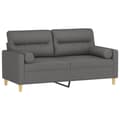 Miniatyrbillede 2 af 8: vidaXL 2-personers sofa med pyntepuder 140 cm stof mørkegrå