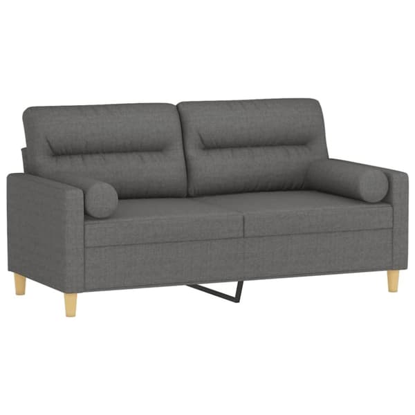 vidaXL 2-personers sofa med pyntepuder 140 cm stof mørkegrå