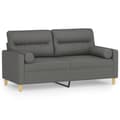 Miniatyrbillede 1 af 8: vidaXL 2-personers sofa med pyntepuder 140 cm stof mørkegrå