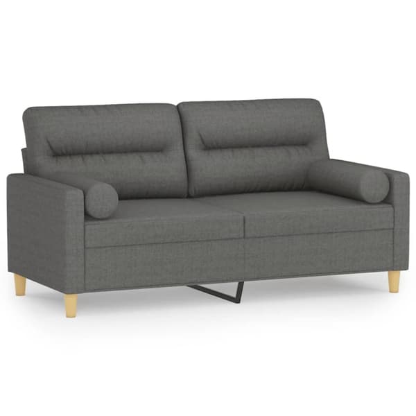 vidaXL 2-personers sofa med pyntepuder 140 cm stof mørkegrå