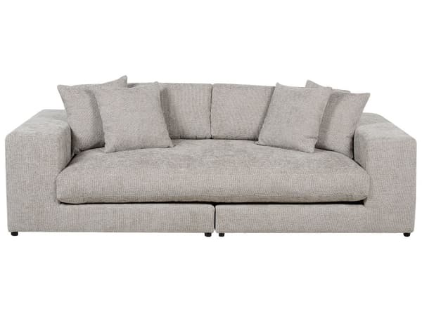 Sofa Taupe Stoff Polyester 240 x 120 x 61 cm 3-seter Armlener Puter Moderne design Stue
