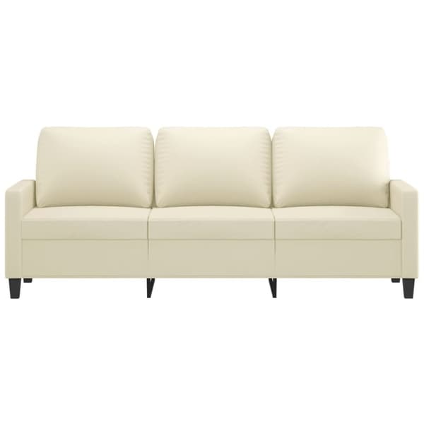 vidaXL 3-personers sofa 180 cm kunstlæder cremefarvet