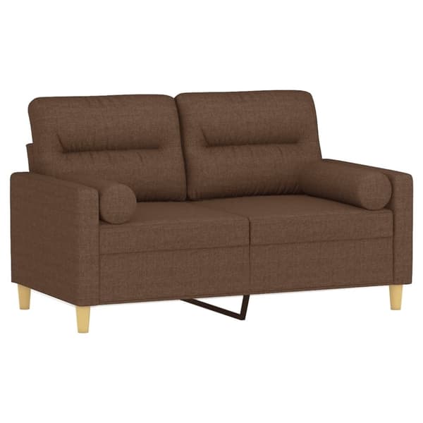 vidaXL 2-personers sofa med pyntepuder 120 cm stof brun