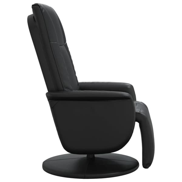 vidaXL Reclinerfåtölj med fotstöd svart konstläder