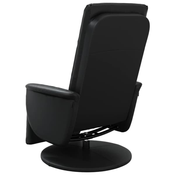 vidaXL Reclinerfåtölj med fotstöd svart konstläder