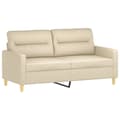 Miniatyrbillede 4 af 8: vidaXL 2-personers sofa med pyntepuder 140 cm stof cremefarvet