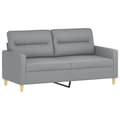 Miniatyrbillede 3 af 8: vidaXL 2-personers sofa med pyntepuder 140 cm stof lysegrå