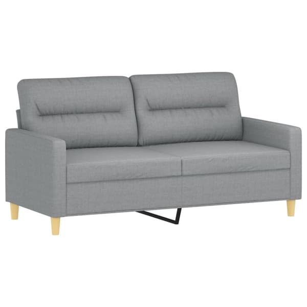 vidaXL 2-personers sofa med pyntepuder 140 cm stof lysegrå