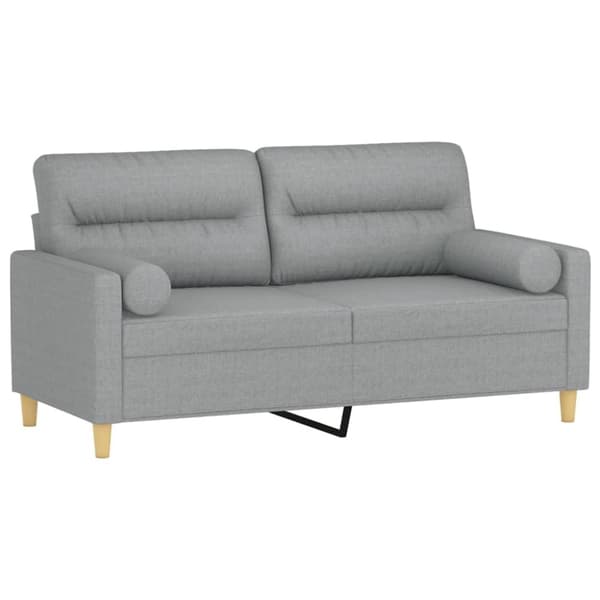 vidaXL 2-personers sofa med pyntepuder 140 cm stof lysegrå