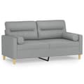 Miniatyrbillede 1 af 8: vidaXL 2-personers sofa med pyntepuder 140 cm stof lysegrå