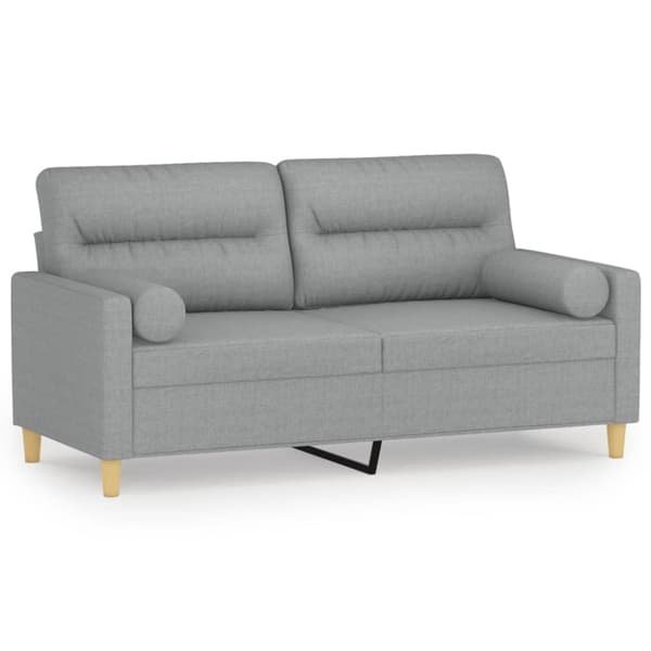 vidaXL 2-personers sofa med pyntepuder 140 cm stof lysegrå