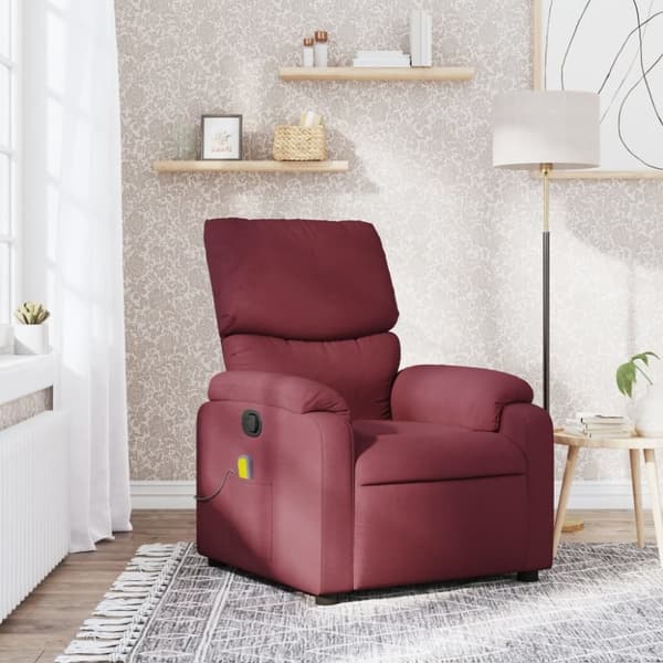 vidaXL massagestol stof vinrød