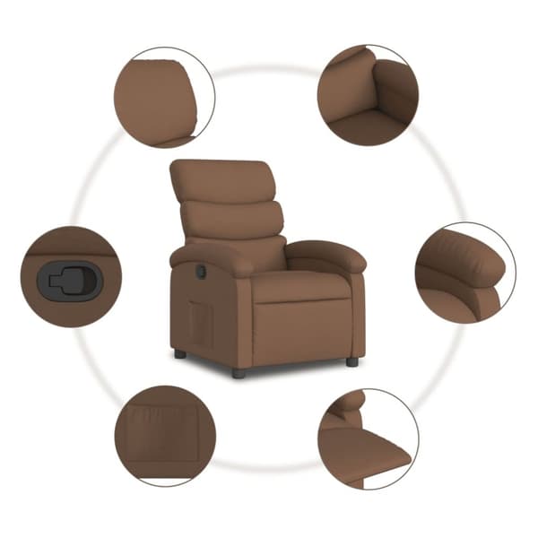 vidaXL Reclinerfåtölj brun tyg