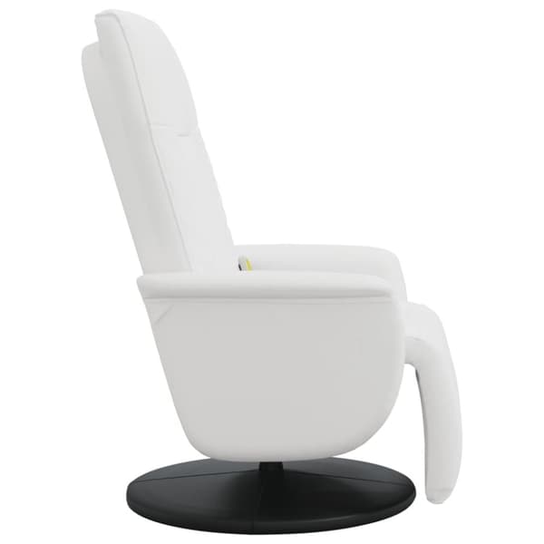 vidaXL Massagefåtölj med fotstöd vit konstläder