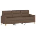 Miniatyrbillede 3 af 8: vidaXL 3-personers sofa med pyntepuder 180 cm stof brun