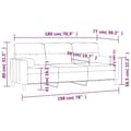 Miniatyrbillede 7 af 8: vidaXL 3-personers sofa med pyntepuder 180 cm stof brun