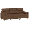 Miniatyrbillede 2 af 8: vidaXL 3-personers sofa med pyntepuder 180 cm stof brun