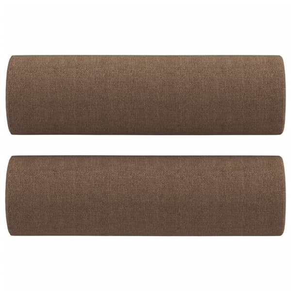vidaXL 3-sitssoffa med prydnadskuddar brun 180 cm tyg
