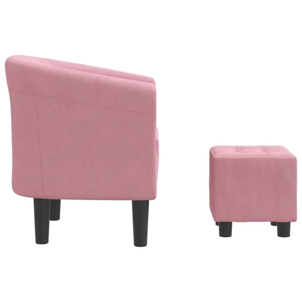 vidaXL Fåtölj med fotpall rosa sammet