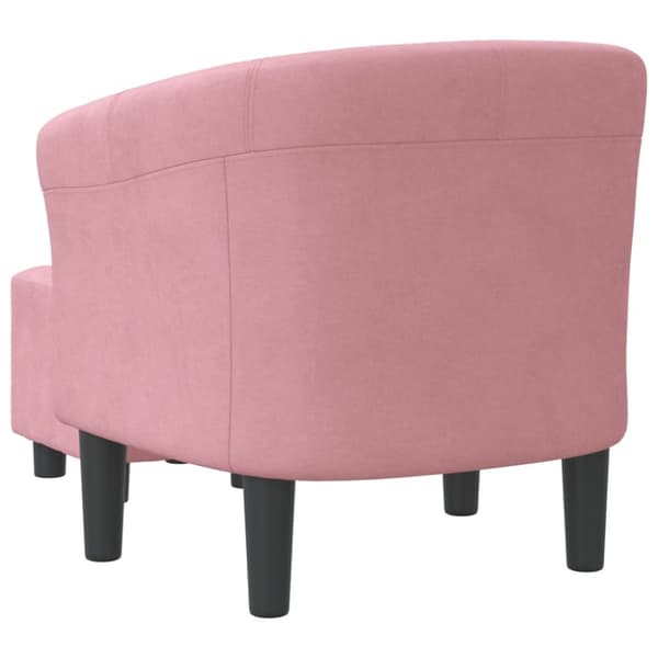 vidaXL Fåtölj med fotpall rosa sammet