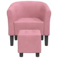 Miniatyrbild 2 av 8: vidaXL Fåtölj med fotpall rosa sammet