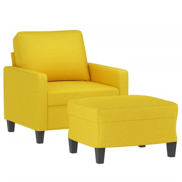vidaXL sofastol med fodskammel 60 cm stof Lysegul