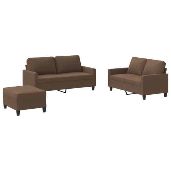 vidaXL sofasæt 3 dele med hynder stof brun