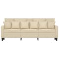 Miniatyrbillede 3 af 8: vidaXL 3-personers sofa 180 cm stof cremefarvet