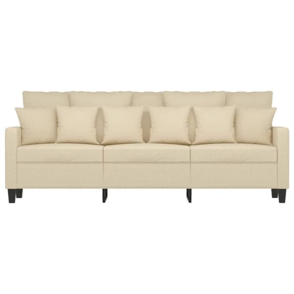 vidaXL 3-personers sofa 180 cm stof cremefarvet