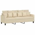 Miniatyrbillede 2 af 8: vidaXL 3-personers sofa 180 cm stof cremefarvet