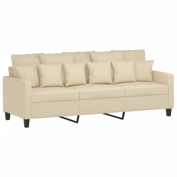 vidaXL 3-personers sofa 180 cm stof cremefarvet
