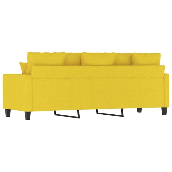 vidaXL 3-sitssoffa ljusgul 180 cm tyg