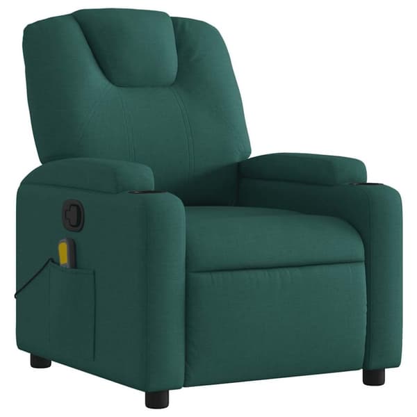 vidaXL Massagefåtölj mörkgrön tyg