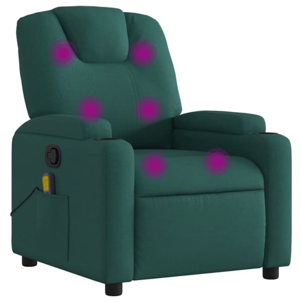 vidaXL Massagefåtölj mörkgrön tyg