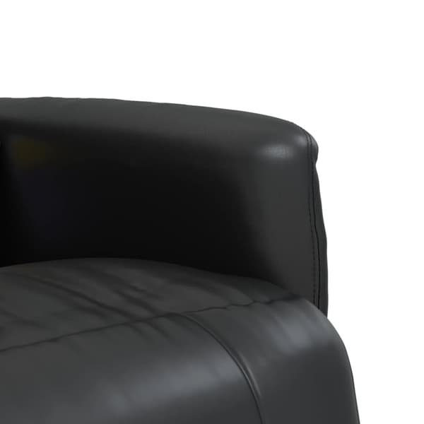 vidaXL Hierova nojatuoli jalkatuella musta keinonahka