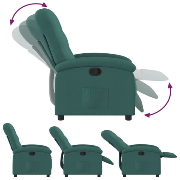 vidaXL Reclinerfåtölj mörkgrön tyg