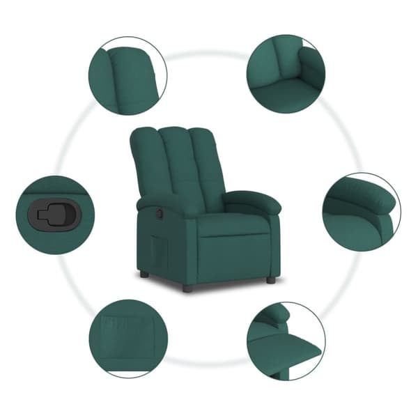 vidaXL Reclinerfåtölj mörkgrön tyg