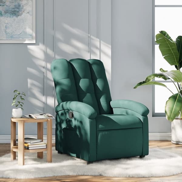 vidaXL Reclinerfåtölj mörkgrön tyg