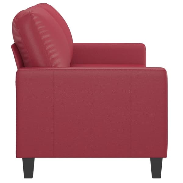 vidaXL 2-sitssoffa vinröd 140 cm fuskläder