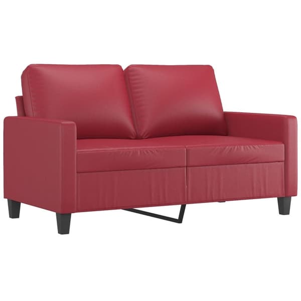 vidaXL 2-personers sofa 120 cm kunstlæder vinrød
